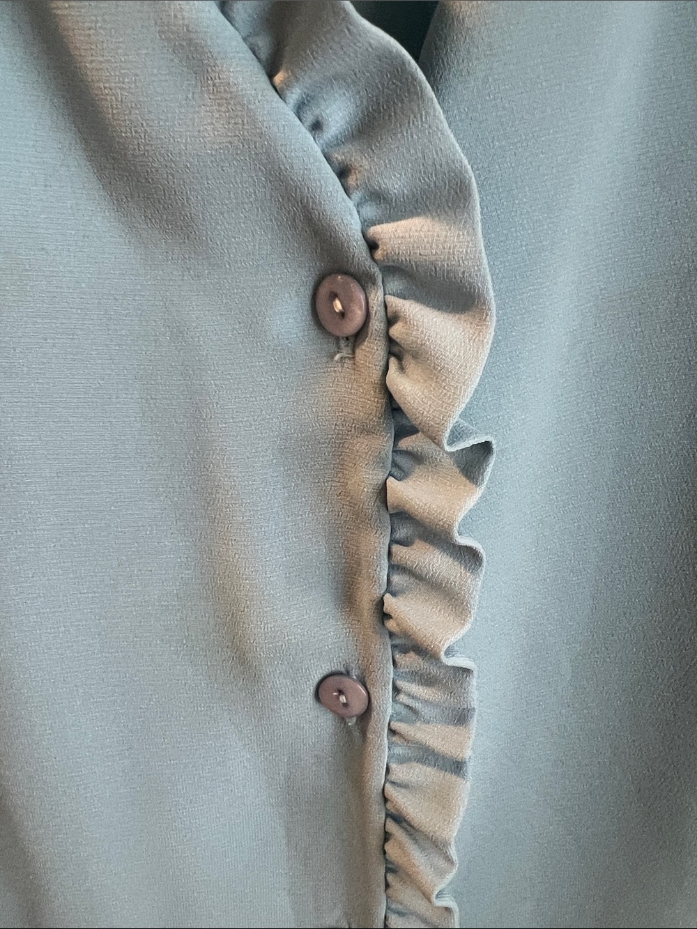 Pendleton Light Blue Ruffle Front Blouse - Picture 6 of 7